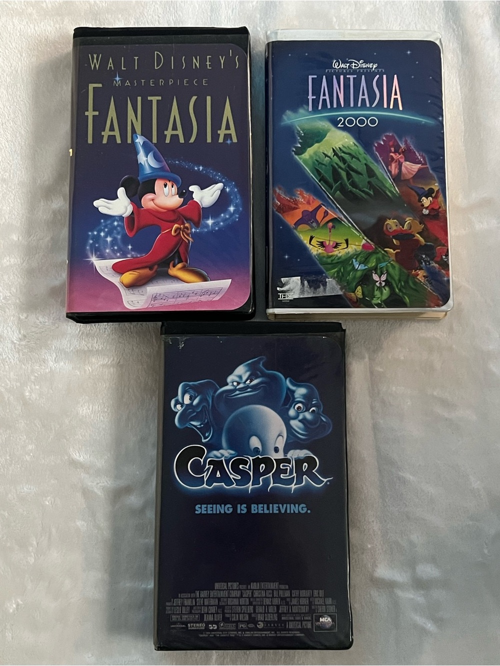 Lot of 3 VHS Tapes (Fantasia, Fantasia 2000 & Casper)